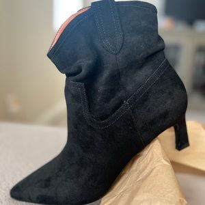 Miracle Miles Faux Suede Heeled Scrunch Bootie